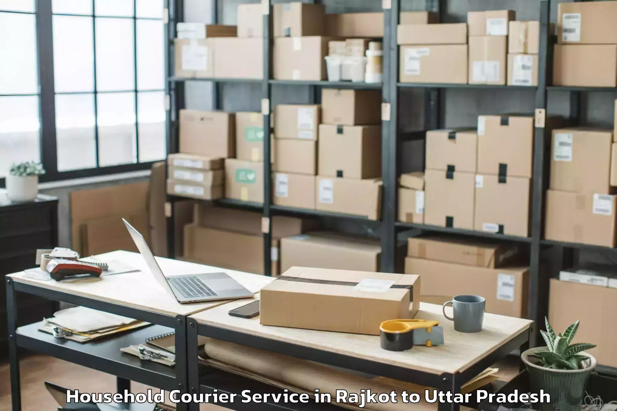 Hassle-Free Rajkot to Bangarmau Household Courier